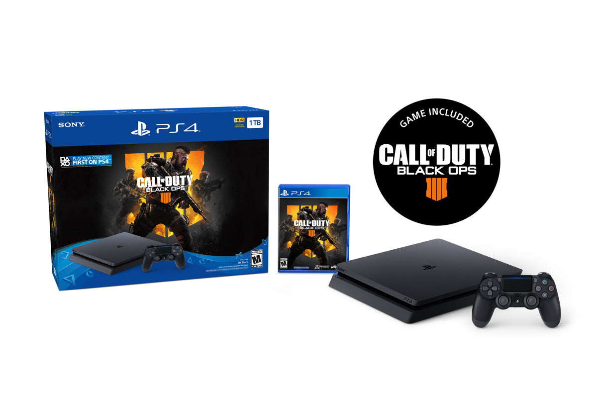 Sony PlayStation 4 1TB Slim System, w/ Call of Duty: Black Ops 4, 3003223 Sony PlayStation 4 1TB Slim System, w/ Call of Duty: Black Ops 4, 3003223